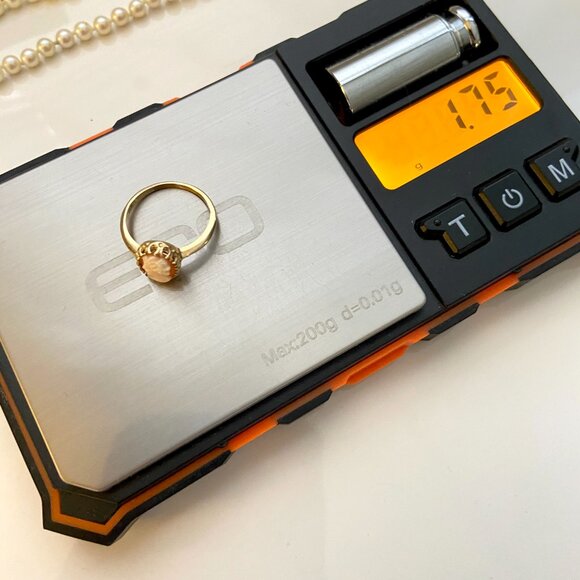 10k Solid Yellow Gold Vintage Genuine Carved Shell Cameo Estate Ring (size 5.75) - Picture 8 of 9